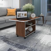Resim Kenzlife orta salon sehpası atina cvz 075*070*50 tekerlekli yemek masası 