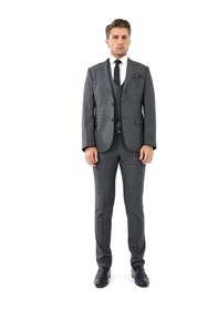 Resim Presto Erkek Yelekli Slimfit Takım Elbise 6 Drop Siyah 790-001 Siyah 