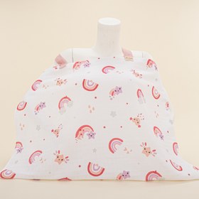 Resim Çift Katlı Muslin Emzirme Önlüğü - Pembe Gökkuşağı 
