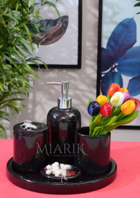 Resim MIARIK DESIGN & DEKORASYON Dekoratifmermer Aksesuar Detaylı 5 Li Banyo Seti Takımı 