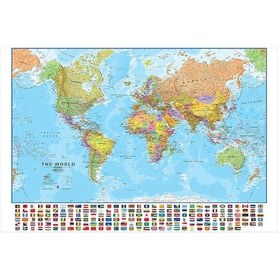 Resim Ulusal Bayraklar İle Dünya Siyasi Haritası Tuval Boyama Duvar Sanat Posterleri Okul Malzemeleri Oturma Odası Dekor Coğrafya 150cm 100cm 