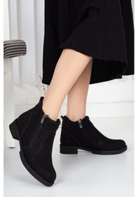 Resim Ayakdaş 2016 Çift Fermuarlı Düz Taban Kadın Bot Mat Siyah 