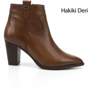 Resim GÖNDERİ(R) Kadın / Kız Taba Antik Fermuarlı Sivri Burun Hakiki Deri Bot 