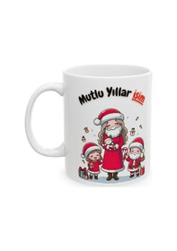 Resim Noel Anne Mutlu Yıllar İsme Özel Hediyelik Baskılı Porselen Beyaz Lüks Kupa Bardak Beyaz 