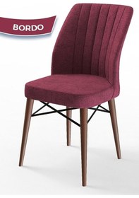 Resim Canisa Concept Flex Serisi, Üst Kalite Mutfak Sandalyesi, Gürgen Ceviz Ahşap Ayak, Bordo Sandalye Sandalye Bordo Ayakları Ceviz 