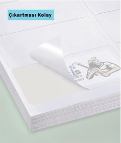 Resim A4 Hazır Etiket 210x297 Mm 20 Sayfa 1 Paket Kendinden Yapışkanlı Fotokopi Lazer İnkjet Kağıdı Yazıcılar İçin Uyumlu 