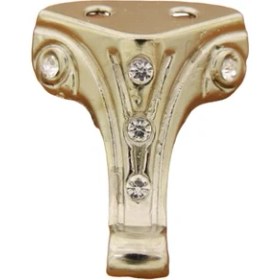 Resim Azm Hırdavat Moda Çeyiz Süs Sandıkları İçin Minik Lükens Ayak 3.5 Cm Taşlı 10 Adet Nikel 