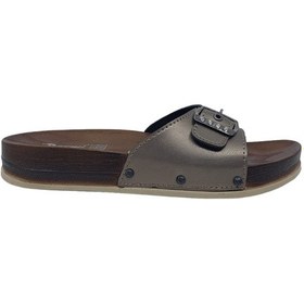 Resim Parmi 21501 Kadın Platin Tokalı Günlük Kullanım Terlik Platin 