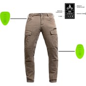 Resim Tech90 Unisex Bej Jeans Motosiklet Pantolonu John Doe Kevlar Jdc5004 