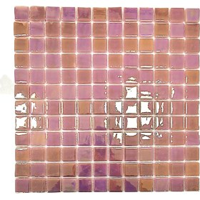 Resim MozaiKristaL Tüm Yüzeyler Için 25X25MM. Sedefli Lila 31,5X31,5CM. Fileli Cam Mozaik. (10 File=1m2 Fiyatıdır) 