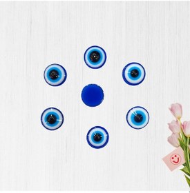 Resim Plastik Yarım Nazar Boncuğu, 8Mm X 50 Adet - Lacivert 