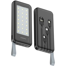 Resim m.tk moveteck 10.000 Mah 10W Led Işıklı 3in1 Dahili Çoklu Kablolu Taşınabilir Powerbank El Fenerli Kamp Gece Işık 