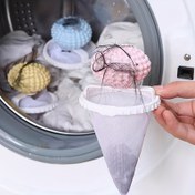 Resim 2'li Paket Çamaşır Topları - Evcil Hayvan Tüyü & Tüy Yakalayıcı, Yumuşak Kumaşlar için Anti-Pilling Fırfır Toplayıcı, Battaniyeler, Kazaklar ve Hassas Giysiler için Polyester Lif Yakalayıcı (Manuel Kullanım, Elektrik Gerekmez), Çamaşır Aksesuarları, Antipilling Çözümü, File Tasarım, Verimli Yakalama, Ev Temizleyicileri 