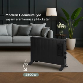 Resim Kumtel Siyah Fanlı Konvektör Isıtıcı 2500W HC-2952 