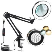 Resim Mufunye Led Büyüteç Işığı, Gerdane Çıvili Kollü, 3 Renk Aydınlatma, Usb Şarjlı, Aluminyum Gövde Diğer 