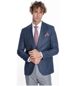 Resim Wessi Desenli Slim Fit Lacivert Erkek Ceket 001 