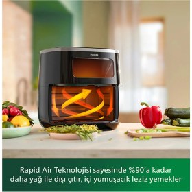 Resim Philips Rapid Air 5.6 Litre Camlı Airfryer Xl Fritöz 