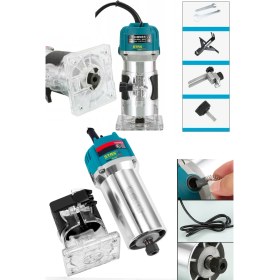 Resim Staxx Power Bakır Sargılı 3500 Watt Titanyum Motor Mini Freze Formika Traşlama Makinesi 6mm Pens (Devir Ayarsız) 