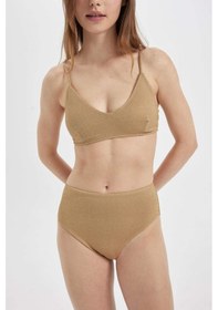 Resim DeFacto Regular Fit Parlak Kumaş Yüksek Bel Bikini Altı-Fall in Love C3180AX24SMYL275 