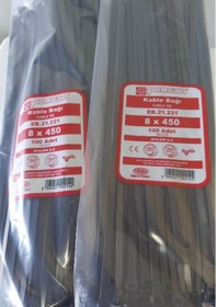 Resim Pemsan 8X450 Plastik Cırt Kelepçe Kablo Bağı Siyah100'Lu Paket 