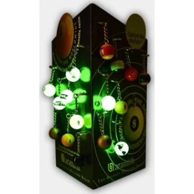 Resim Pusula Oyun Belçika Aramith Fosforlu 9 Numara Bilardo Topu Anahtarlık (Gece Parlar) 