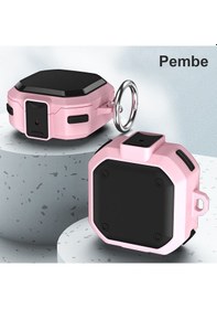 Resim Microsonic Samsung Uyumlu Galaxy Buds Pro Kılıf Darbeye Dayanıklı Sert Koruyucu + Askılık Pembe 