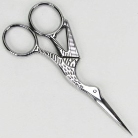 Resim Delixa Parti Vitrini Leylek Şeklinde Gümüş Renk Söz ve Nişan Makası 