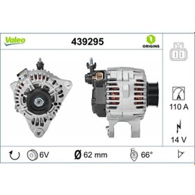 Resim VALEO 439295 Alternator 12V 110A Coupe Sonata 2.5 1998-2004 Trajet 3730037110 (WF689528) 