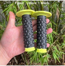 Resim Dashanshop Offroad Motosiklet Siyah Sarı Kaymaz Silikon Tutmaç Kabzası 1 Çift 