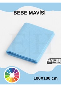 Resim Açık Mavi Rengi Metrelik Ince Keçe Kumaş Keçe 1 Mm Aktivite Keçesi Renkli Keçe 1 Metre 100cmx100cm 