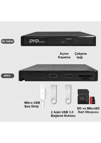 Resim DailyTech Harici DVD-RW USB 3.0 +SD TF Kart Okuyucu +3.0 USB Hub 