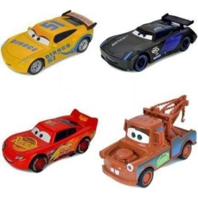 Resim Şimşek Mcqueen U-Toys Şimşek Mcqueen Cars Mater Oyuncak Metal Arabalar 4'lü Set 