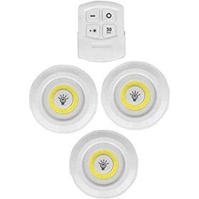 Resim 3lü Uzaktan Kumandalı Yapışkanlı Kablosuz Led Spot Lambalar 5224 Çok Renkli 