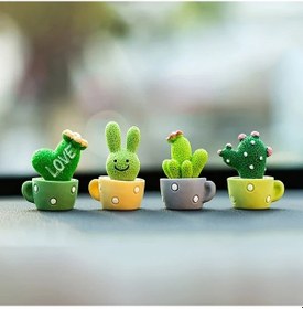 Resim Dashanshop 4 Parça Dayanıklı Abs Reçine Saksı Figürleri Yeşil Set, Araç İçi Dekor Ve 