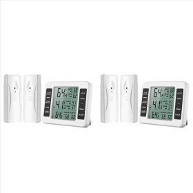 Resim Lillian 4 Sensörlü 2x Kablosuz Buzdolabı Termometresi Dijital Dondurucu Sıcaklık Monitörü Iç Mekan Dış Mekan Için (Yurt Dışından) 