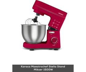 Resim Kırmızı 1500W 5l Stand Mikser, Güçlü ve Şık Mutfak Gereci 