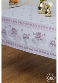 Resim Nilüfer Lüx Jakar Kumaş Mor Masa Örtüsü Dikdörtgen 160x320 Cm - 1091 Çok Renkli 