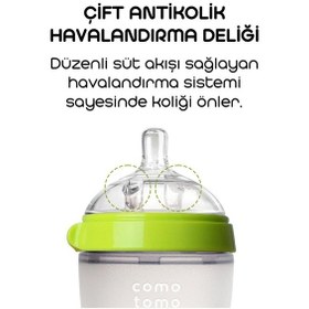 Resim Nessiworld Comotomo Antikolik Silikon Biberon 250 Ml 3-6 Ay Yeşil 