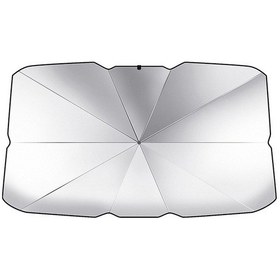 Resim Araba Ön Cam Teleskopik Katlanır Isı Yalıtım Şemsiyesi, Boyut: Büyük 