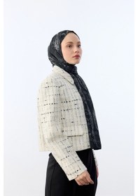 Resim Mirsoy Scarf Asya Etnik Desen Şal Siyah 