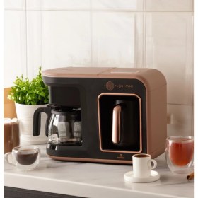 Resim Karaca Cam Demlikli Közde Türk Kahvesi, Sütlü Türk Kahvesi, Sütlü Içecek Hazırlama, Filtre Kahve ve Çay Demleme Makinesi 10 Fincan Içecek Kapasiteli 