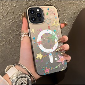 Resim PATTERNOVA iPhone 13 Pro Max Uyumlu Kırılmaz Silikon Sevimli Yıldız Desenli Baskılı Kapak Şok Emici Koruma 