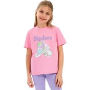 Resim Skechers G Graphic Kız Çocuk Pembe Tişört 