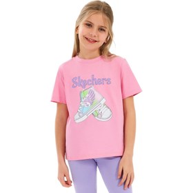 Resim Skechers G Graphic Kız Çocuk Pembe Tişört 