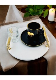 Resim Commitment Gold Polyester Nişan Tepsisi Krem Krem 