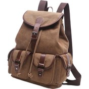 Resim Suntek Kanvas Sırt Çantası Okul Yürüyüş Satchel Çanta Kahve Rengi Kahverengi 