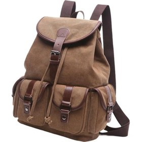 Resim Suntek Kanvas Sırt Çantası Okul Yürüyüş Satchel Çanta Kahve Rengi Kahverengi 