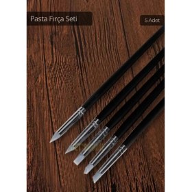 Resim 5’li Set Pasta Fırçası Silikon Yağlı Boya Fırçası Ince Uçlu Fırça Yüz Boyası Fırçası El Işi Fırça 