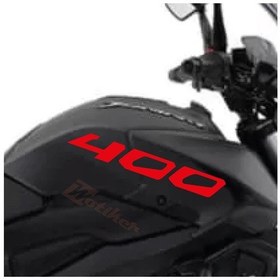 Resim Motiker Bajaj Dominar Kırmızı 400 Yazı Sticker Etiket Modeli 