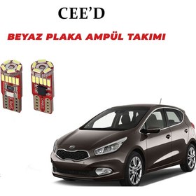 Resim Kia Ceed Plaka Ampül Set Beyaz Arıza Işığı Yakmaz Canbus 